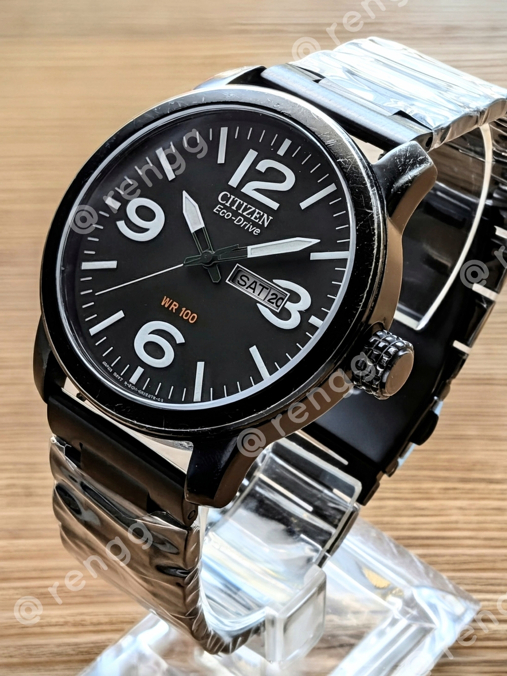 42mm Citizen Eco-Drive Dark Green Men's Watch Sapphire Crystal Solar Powered